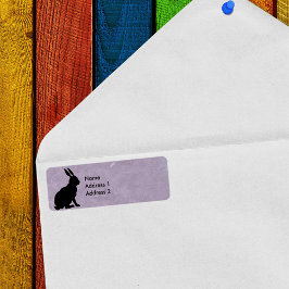 Black Rabbit Silhouette Marble Lila