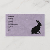 Black Rabbit Silhouette Marble Lila Visitenkarte (Vorderseite)