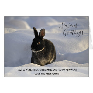 Black Rabbit Winter Snow Xmas Foto Personalisiert