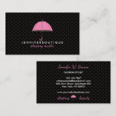 Black Rain Winter Polka Dots Umbrella Visitenkarte (Vorne/Hinten)