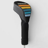 Black Rainbow Across Striping with Name Golf Headcover (angewinkelt)