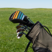 Black Rainbow Across Striping with Name Golf Headcover (In SItu)