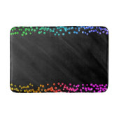 Black Rainbow Confetti Dots Badematte (Vorderseite)