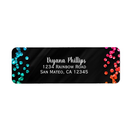 Black Rainbow Confetti Dots Fun Party (Vorne)
