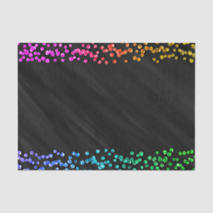 Black Rainbow Confetti Dots Fun Party Seidenpapier