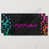 Black Rainbow Confetti Dots Geschenkgutschein (Vorne/Hinten)