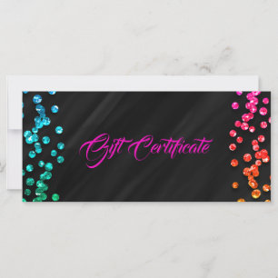 Black Rainbow Confetti Dots Geschenkgutschein