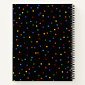 Black Rainbow Confetti Dots Notizblock (Rückseite)