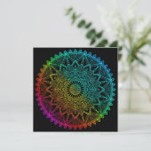 Black Rainbow Mandala Einladung (Stehend Vorderseite)
