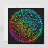 Black Rainbow Mandala Einladung (Vorderseite)