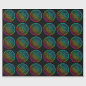 Black Rainbow Mandala Geschenkpapier (Flach)
