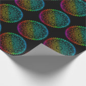Black Rainbow Mandala Geschenkpapier (Ecke)
