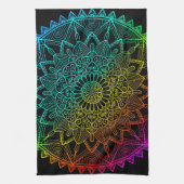 Black Rainbow Mandala Geschirrtuch (Vertikal)
