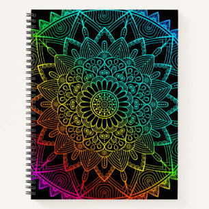 Black Rainbow Mandala Notizblock