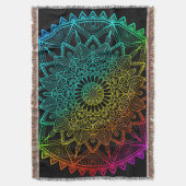 Black Rainbow Mandala Poster Decke (Vorderseite Vertikal)