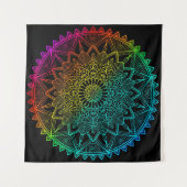 Black Rainbow Mandala Poster Wandteppich (Vorderseite (Horizontal))