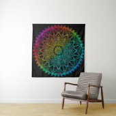 Black Rainbow Mandala Poster Wandteppich (Beispiel (Horizontal))