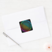 Black Rainbow Mandala Quadratischer Aufkleber (Umschlag)