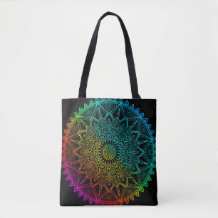 Black Rainbow Mandala Tasche