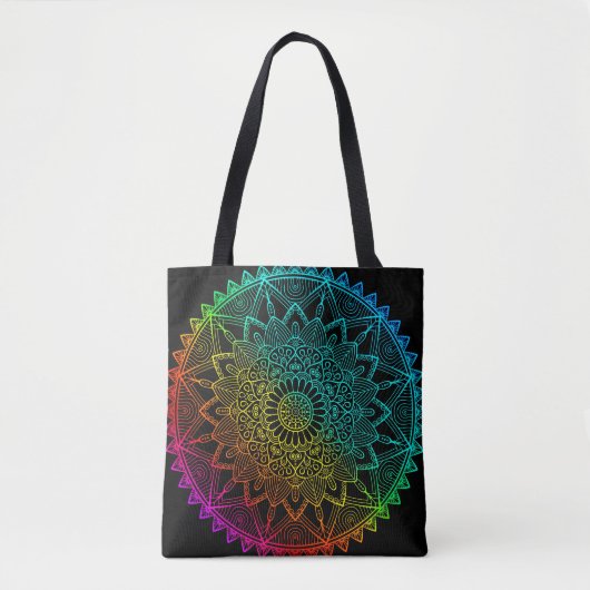 Black Rainbow Mandala Tasche (Vorderseite)