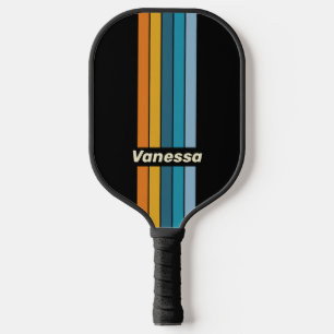 Black Rainbow Pin gestreift mit Namen Pickleball Schläger