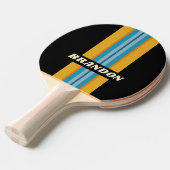 Black Rainbow Rally Stripe with Name Tischtennis Schläger (Vorderseite)