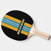 Black Rainbow Rally Stripe with Name Tischtennis Schläger (Seitenansicht)