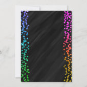 Black Rainbow Sparkle Glitzer Confetti Fun Party Einladung (Rückseite)