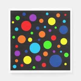 Black Rainbow Spots Paper Napkins Serviette