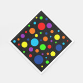 Black Rainbow Spots Paper Napkins Serviette (Ecke)