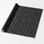 Black & Rainbow Stars Night Sky Constellations Geschenkpapier (Ungerollt)