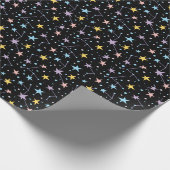 Black & Rainbow Stars Night Sky Constellations Geschenkpapier (Ecke)