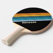 Black Rainbow Striped with Name Tischtennis Schläger (Vorderseite)