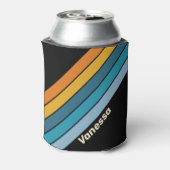 Black Rainbow Stripes with Name Dosenkühler (Kanne Rückseite)