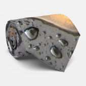 Black Raindrops on Gray Necktie Krawatte (Gerollt)