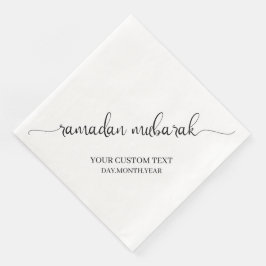 Black Ramadan Mubarak Calligrafie Custom Serviette