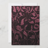 Black & Raspberry Damask 12. Hochzeitstag Einladung (Rückseite)