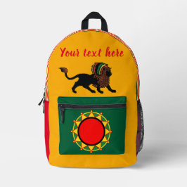 Black Rasta Lion Bedruckter Rucksack