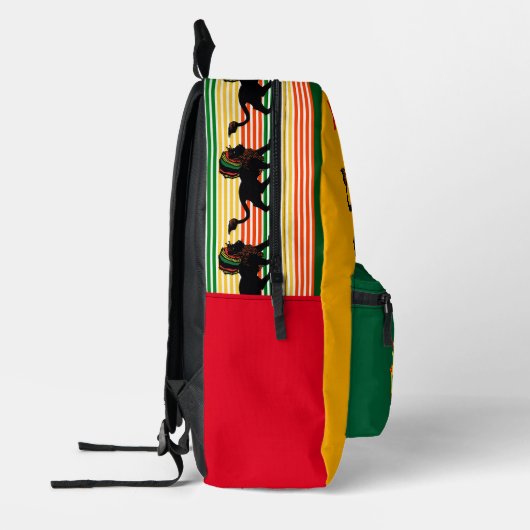 Black Rasta Lion Bedruckter Rucksack (Links)