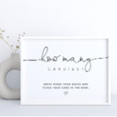 Black rät wie viele Candy Script Baby Dusche Poster