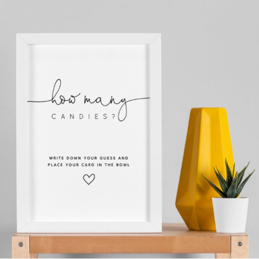 Black rät wie viele Candy Script Baby Dusche Poster