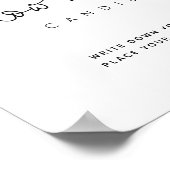 Black rät wie viele Candy Script Baby Dusche Poster (Ecke)