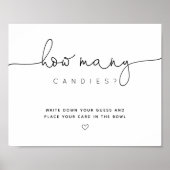 Black rät wie viele Candy Script Baby Dusche Poster (Vorne)