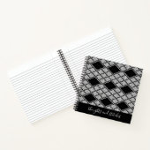 BLACK RAUTE STRICK 8.5x8.5 Notebook + Text Notizblock (Innenseite)