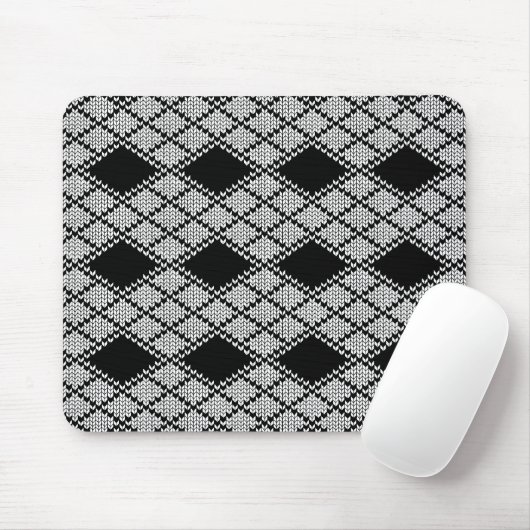 BLACK RAUTE STRICK Mouse Pad Mousepad (Mit Mouse)