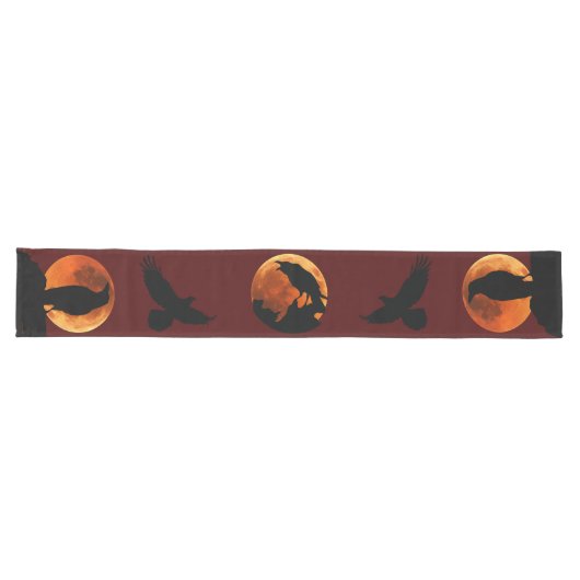 Black Raven and Blood Red Moon Table Runner Großer Tischläufer (Horizontal)