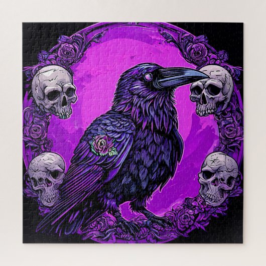 Black Raven and Skulls Puzzle (Vertikal)