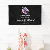 Black Raven auf einem Zweig Hochzeitsempfang Banner (Insitu)