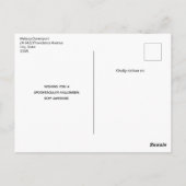 Black Raven auf einem Zweigbild Halloween Postkarte (Rückseite)