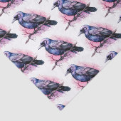 Black Raven auf einem Zweigbild Seidenpapier (Ausschnitt)